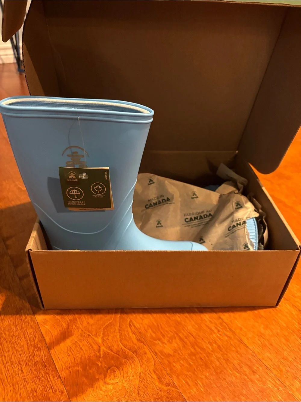 Kamik Sky Blue Waterproof Kids' Rain Boot